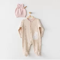 Andywawa AC24079 Baby Casual Bebek Tulum Takım Beige