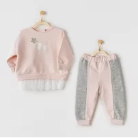 Andywawa AC24132 Ballerina 2li Bebe Takım Pink Grey