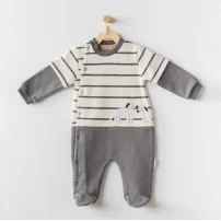 Andywawa AC24158 Little Zebra Bebe Tulum Ecru Grey