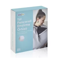 BabyJem Tül Pencereli Emzirme Önlüğü 735 Gri