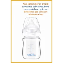 Bebedor Geniş Ağızlı Isıya Dayanıklı Cam Biberon 120ml 50301