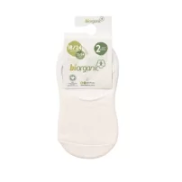 Bibaby Biorganic Basic Erkek Babet 2Li Çorap 68454 Beyaz-Ekru