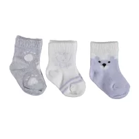 Bibaby Biorganic Bear 3Lü Kız Çorap 68411 Lila