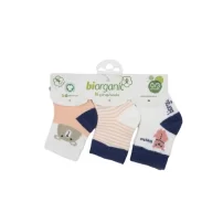 Bibaby Biorganic Hello Teddy Bear Kız 3Lü Çorap 68400 Somon