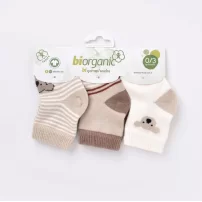 Bibaby Biorganic Koala Erkek 3Lü Çorap 68449 Bej