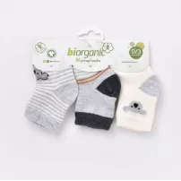 Bibaby Biorganic Koala Erkek 3Lü Çorap 68449 Gri