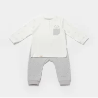 Bibaby Biorganic Koala Jungle 2Li Bebek Takım 59776 Gri