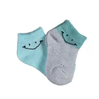 Bibaby Biorganic Smile 2Li Yaş Patik Çorap 68428 Gri Mint