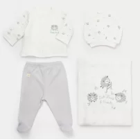 Bibaby Lamb Friends Battaniyeli Tüllü 4Lü Set 62347 Gri