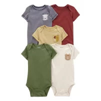 Carters Erkek Bebek Kısa Kollu Body 5li Paket 1R036710 Renkli