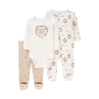 Carters Erkek Bebek Tulum Body Pantolon Set 3lü Paket 1R038310 Renkli