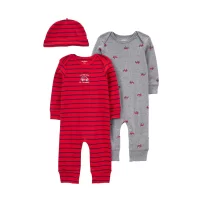 Carters Erkek Bebek Tulum Set 3lü Paket 1R038210 Renkli