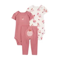 Carters Kız Bebek Body Pantolon Set 3lü Paket 1R035010 Renkli