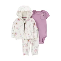 Carters Kız Bebek Hırkalı Set 3lü Paket 1R041010 Renkli