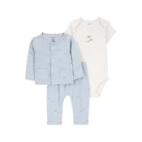 Carters Layette Erkek Bebek 3Lü Hırkalı Set 1P599710 Karışık Renkli