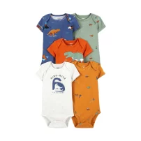 Carters Layette Erkek Bebek 5Li Kısa Kol Body 1P559910 Karışık Renkli