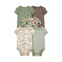 Carters Layette Erkek Bebek 5Li Kısa Kol Body 1Q934510 Karışık Renkli