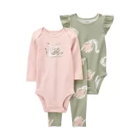 Carters Layette Kız Bebek 3Lü Set 1P596610 Pembe