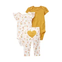 Carters Layette Kız Bebek 3Lü Set 1P596810 Karışık Renkli