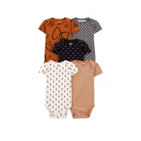 Carters Layette Kız Bebek 5Li Kısa Kol Body 1Q124810 Karışık Renkli