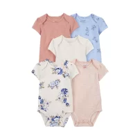 Carters Layette Kız Bebek 5Li Kısa Kol Body 1Q934310 Karışık Renkli