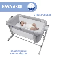 Chicco Next2Me Magic Evo Anne Yanı Beşik Grey Mist