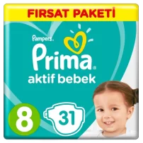 Prima Bebek Bezi Aktif Bebek Fırsat Paketi 8 Beden 31 Adet