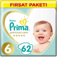 Prima Premium Care Bebek Bezi Fırsat Paketi 6 Beden 62 Adet