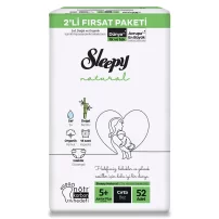 Sleepy Natural Bebek Bezi 2Li Fırsat Paketi 5+ Beden 52 Adet