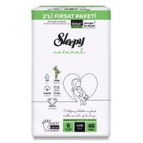 Sleepy Natural Bebek Bezi 2Li Fırsat Paketi 6 Beden 46 Adet