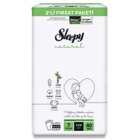 Sleepy Natural Bebek Bezi 2Li Fırsat Paketi 7 Beden 40 Adet