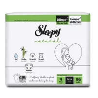 Sleepy Natural Bebek Bezi 4Lü Jumbo 4 Beden 7-14 Kg 96 Adet