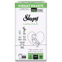 Sleepy Natural Bebek Bezi Fırsat Paketi 1 Beden 50 Adet