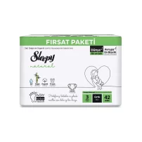 Sleepy Natural Bebek Bezi Fırsat Paketi 3 Beden 42 Adet