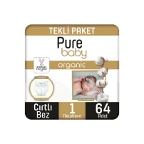 Sleepy Pure Baby Organik Bebek Bezi 2li Jumbo 1 Beden 2-5 Kg 64 Adet