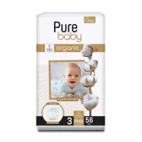 Sleepy Pure Baby Organik Bebek Bezi 2li Jumbo 3 Beden 4-10 Kg 56 Adet