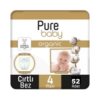 Sleepy Pure Baby Organik Bebek Bezi 2li Jumbo 4 Beden 7-16 Kg 52 Adet