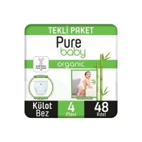 Sleepy Pure Baby Organik Külot Bez 2Li Jumbo 4 Beden 7-16 Kg 48 Adet