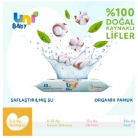 Uni Baby Yenidoğan Islak Havlu Mendil 3Lü 120 Yaprak