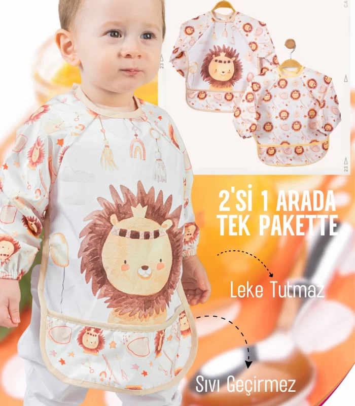 Bohem Lion 2li Kombin Kollu Mama Önlüğü