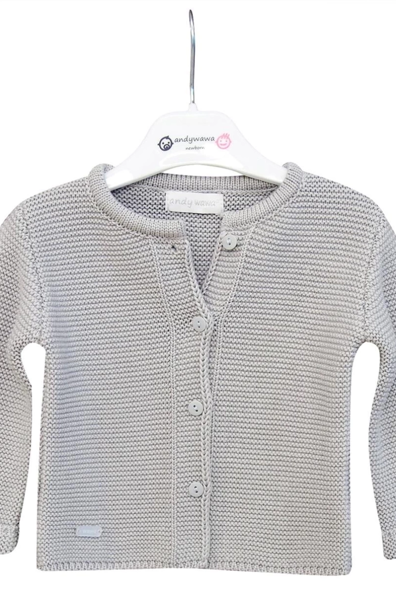 Andywawa AC24333 Basic Bebe Ceket Grey Melange