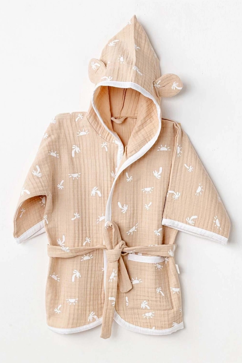 Andywawa AC24611 Bathrobe Smil All Day Bebek Bornoz Beige