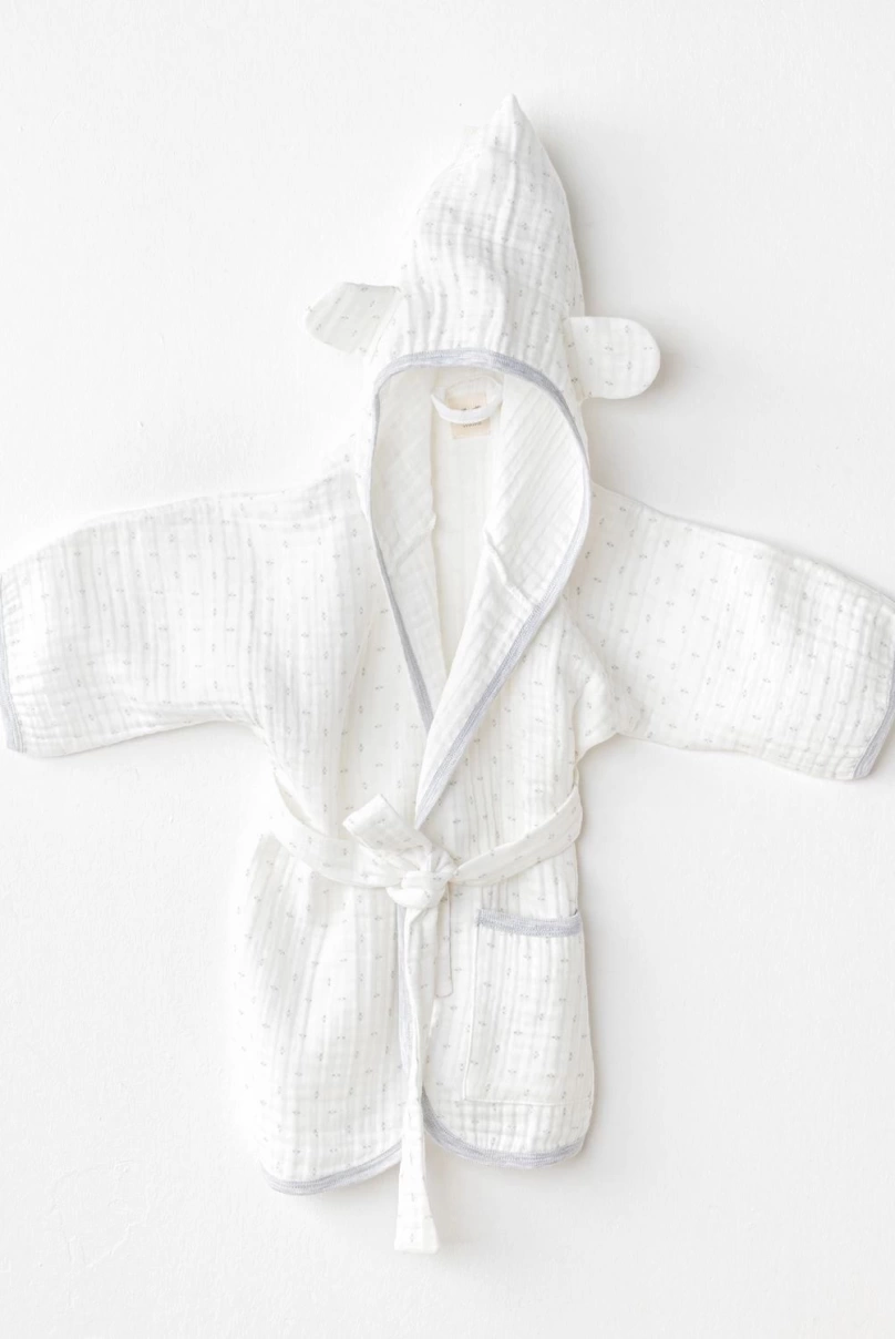 Andywawa AC24723 Bathrobe Wawa Boys Bebek Bornoz White