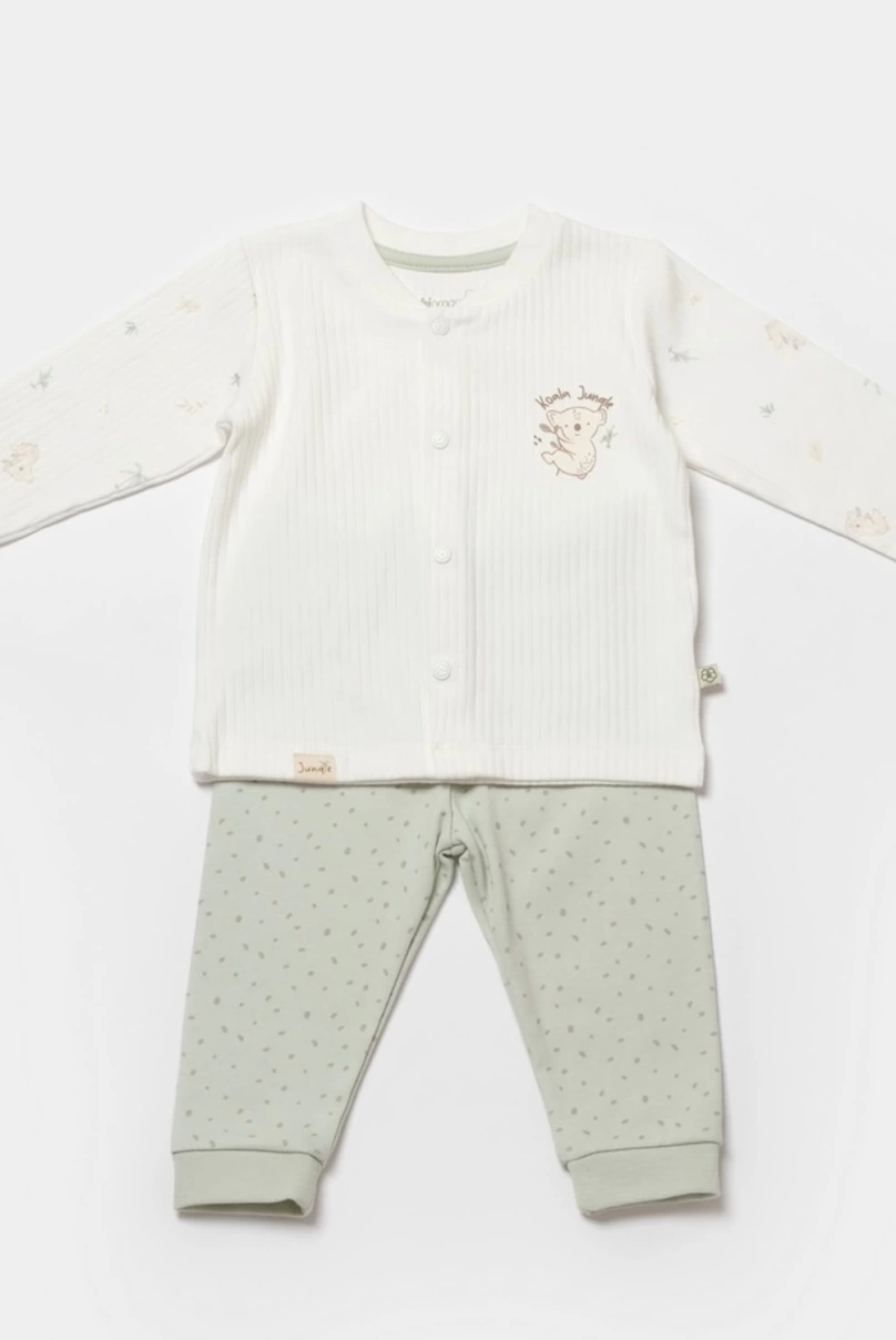 Bibaby Biorganic Koala Jungle Bebek Pijama Takımı 59777 Mint