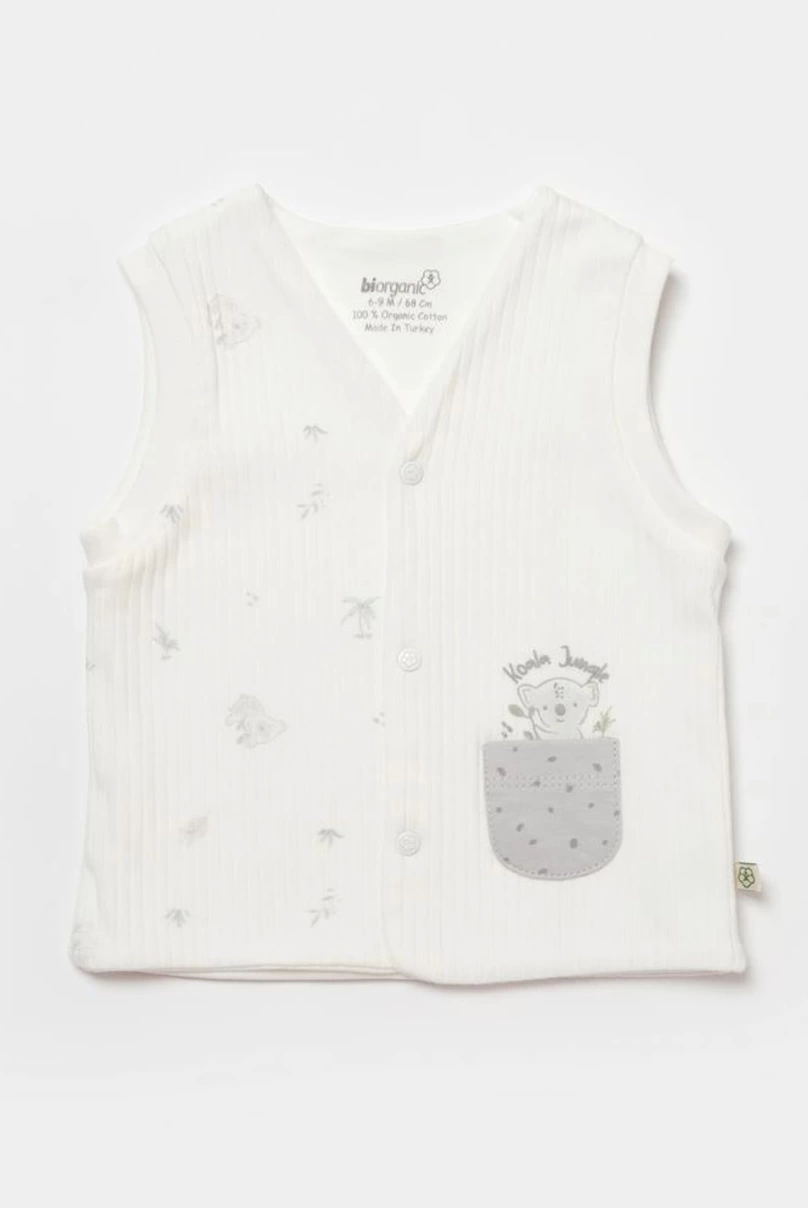 Bibaby Biorganic Koala Jungle Bebek Yelek 61494 Gri