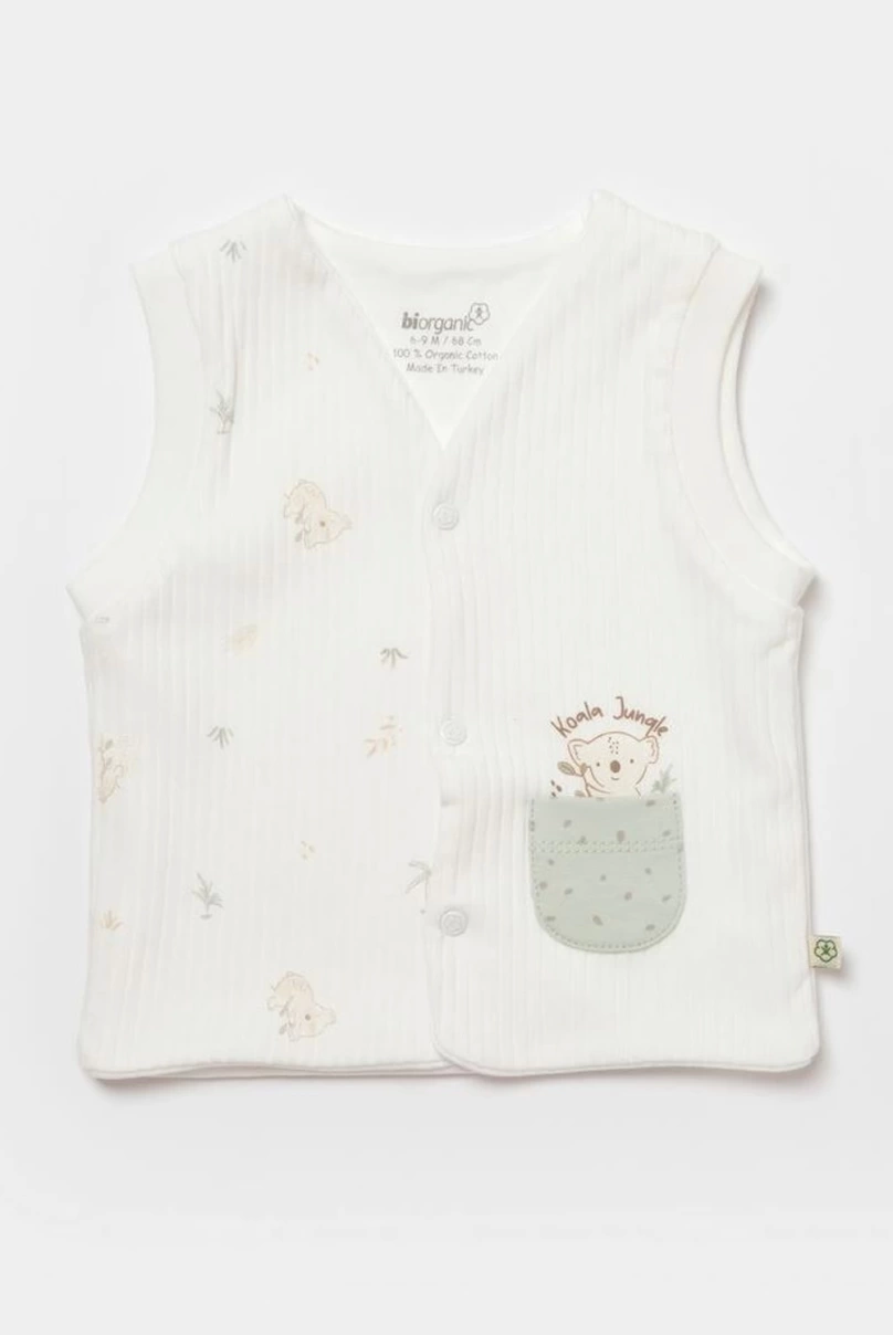 Bibaby Biorganic Koala Jungle Bebek Yelek 61494 Mint