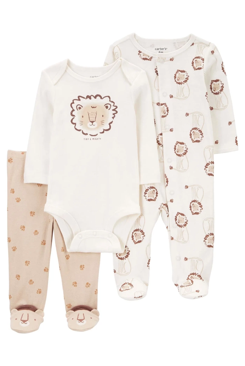 Carters Erkek Bebek Tulum Body Pantolon Set 3lü Paket 1R038310 Renkli