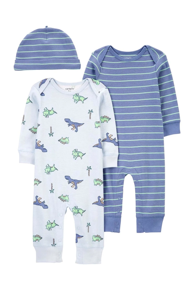 Carters Erkek Bebek Tulum Set 3lü Paket 1R038410 Mavi