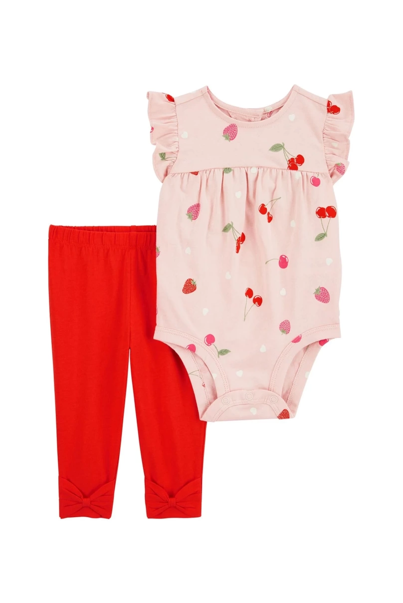 Carters Kız Bebek Body Pantolon set 1Q430010 Karışık Renkli