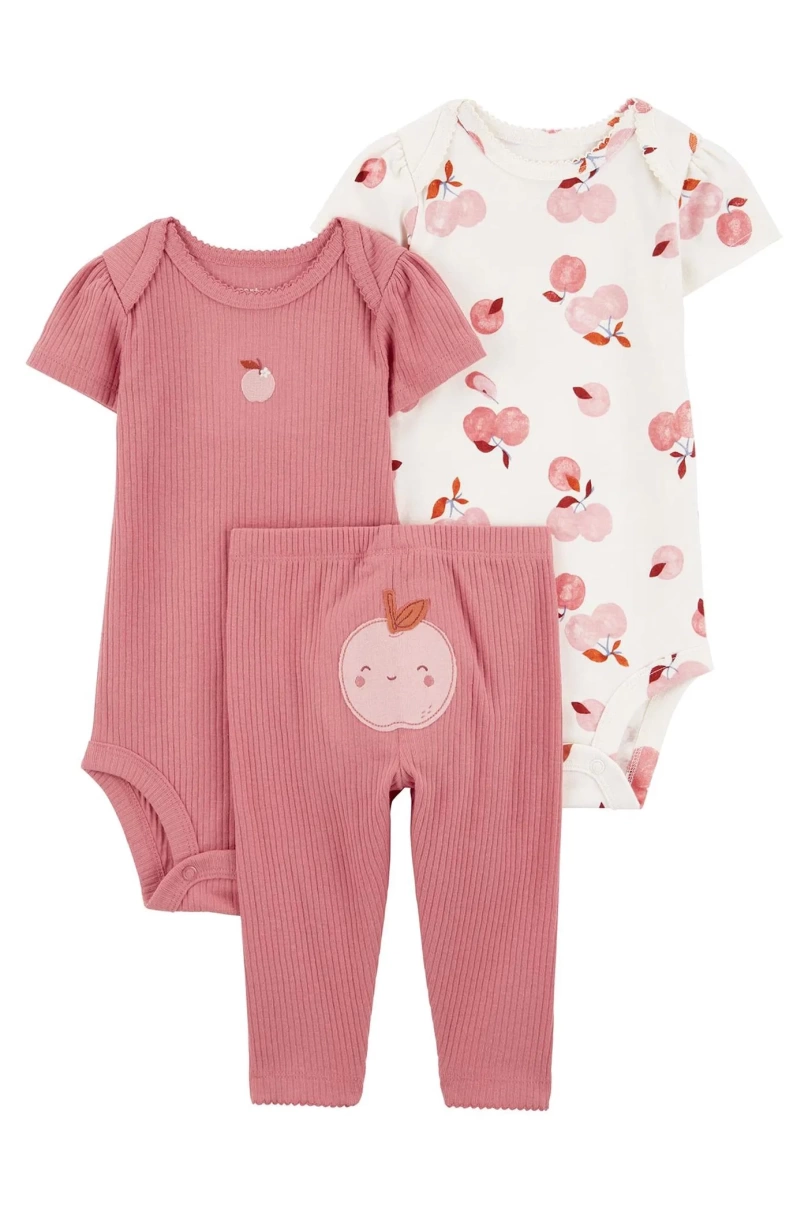 Carters Kız Bebek Body Pantolon Set 3lü Paket 1R035010 Renkli